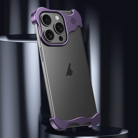 For iPhone 16 Pro Aromatherapy Alloy Frameless Phone Case(Purple) by buy2fix