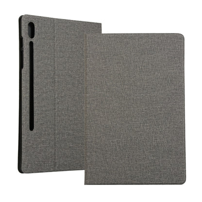 For Samsung Galaxy Tab S7 T870 2020 / Tab S8 Voltage Stretch Fabric Texture Leather Case with Holder(Gray) by buy2fix