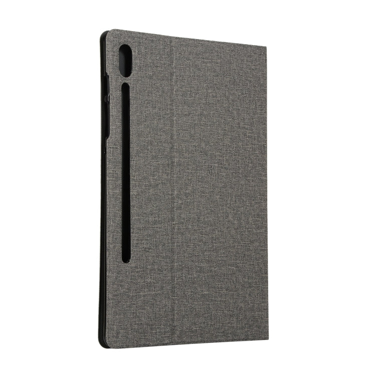 For Samsung Galaxy Tab S7 T870 2020 / Tab S8 Voltage Stretch Fabric Texture Leather Case with Holder(Gray) by buy2fix