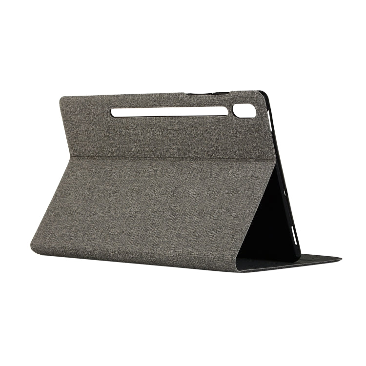 For Samsung Galaxy Tab S7 T870 2020 / Tab S8 Voltage Stretch Fabric Texture Leather Case with Holder(Gray) by buy2fix
