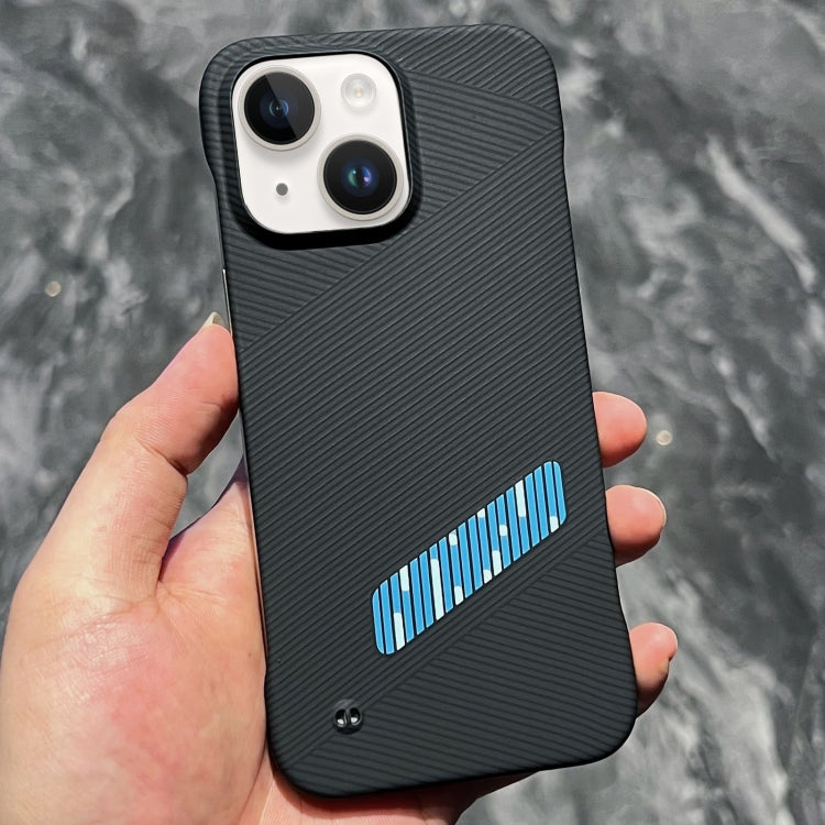 For iPhone 13 Carbon Fiber Frameless Cooling Phone Case(Blue) by buy2fix