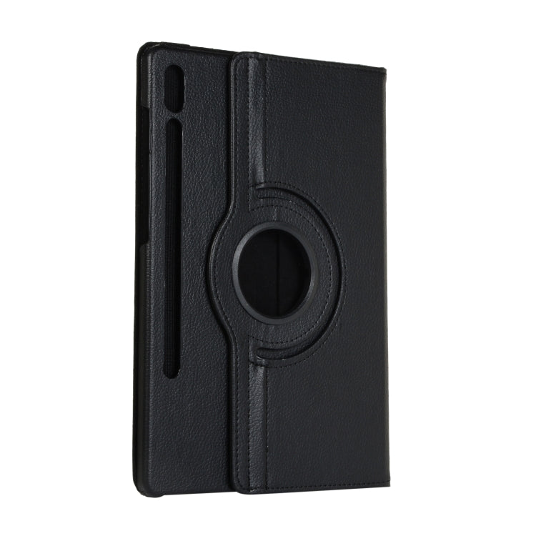 For Samsung Galaxy Tab S7 T870 2020 / Tab S8 Litchi Texture Horizontal Flip 360 Degrees Rotation Leather Case with Holder(Black) - Other Galaxy Tab PC by buy2fix | Online Shopping UK | buy2fix
