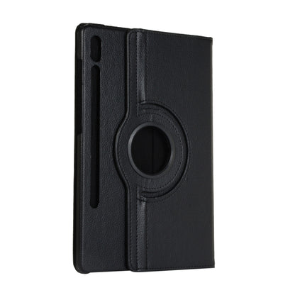 For Samsung Galaxy Tab S7 T870 2020 / Tab S8 Litchi Texture Horizontal Flip 360 Degrees Rotation Leather Case with Holder(Black) - Other Galaxy Tab PC by buy2fix | Online Shopping UK | buy2fix