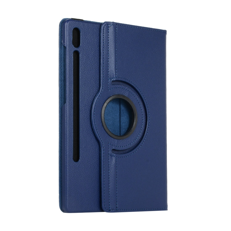 For Samsung Galaxy Tab S7 T870 2020 / Tab S8 Litchi Texture Horizontal Flip 360 Degrees Rotation Leather Case with Holder(Blue) - Other Galaxy Tab PC by buy2fix | Online Shopping UK | buy2fix
