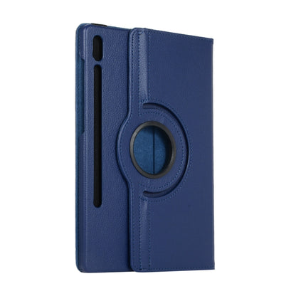 For Samsung Galaxy Tab S7 T870 2020 / Tab S8 Litchi Texture Horizontal Flip 360 Degrees Rotation Leather Case with Holder(Blue) - Other Galaxy Tab PC by buy2fix | Online Shopping UK | buy2fix