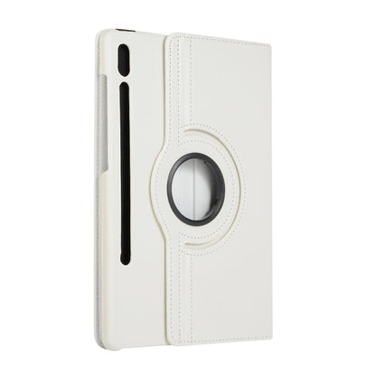 For Samsung Galaxy Tab S7 T870 2020 / Tab S8 Litchi Texture Horizontal Flip 360 Degrees Rotation Leather Case with Holder(White) - Other Galaxy Tab PC by buy2fix | Online Shopping UK | buy2fix
