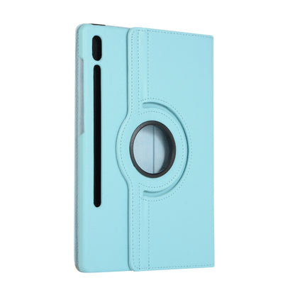 For Samsung Galaxy Tab S7 T870 2020 / Tab S8 Litchi Texture Horizontal Flip 360 Degrees Rotation Leather Case with Holder(Sky Blue) - Other Galaxy Tab PC by buy2fix | Online Shopping UK | buy2fix