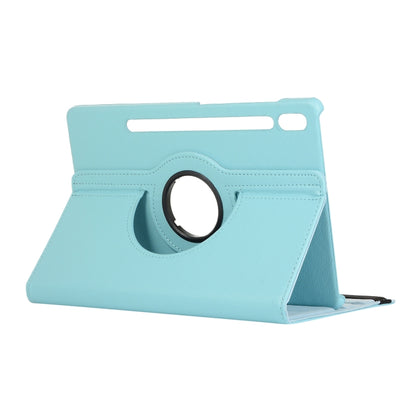 For Samsung Galaxy Tab S7 T870 2020 / Tab S8 Litchi Texture Horizontal Flip 360 Degrees Rotation Leather Case with Holder(Sky Blue) - Other Galaxy Tab PC by buy2fix | Online Shopping UK | buy2fix