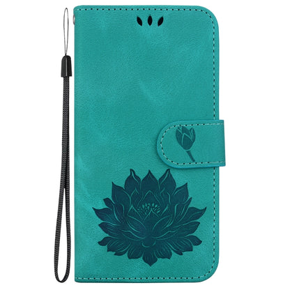 For Motorola Moto G Play 4G 2024 Lotus Embossed Leather Phone Case(Green) by buy2fix