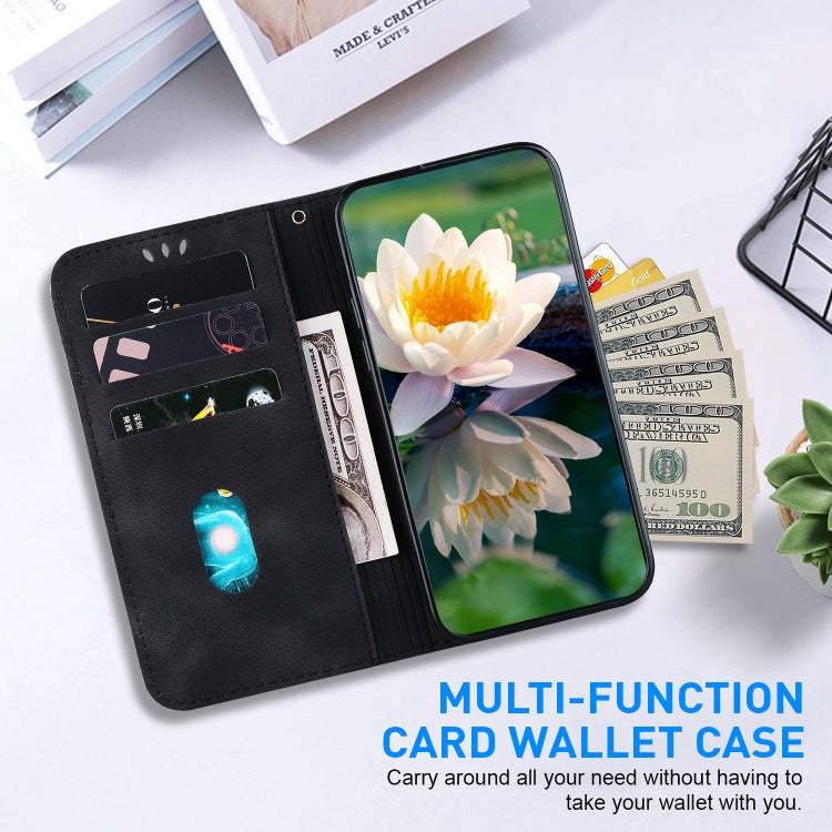 For Motorola Moto G Play 4G 2024 Lotus Embossed Leather Phone Case(Black) by buy2fix