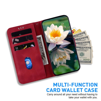 For Motorola Edge 2024 Lotus Embossed Leather Phone Case(Red) by buy2fix