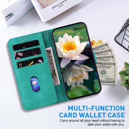For iPhone 16e Lotus Embossed Leather Phone Case(Green) by buy2fix