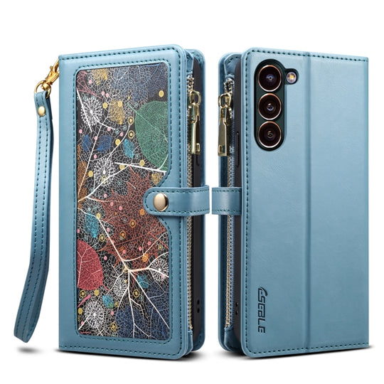 For Samsung Galaxy S24+ 5G ESEBLE Star Series Lanyard Zipper Wallet RFID Leather Case(Blue)