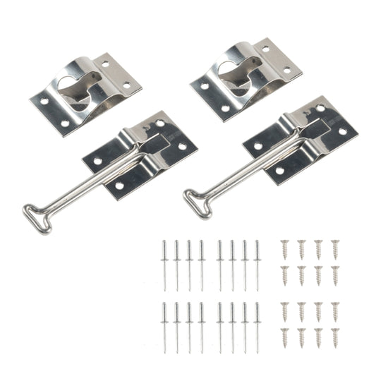 2pcs / Set Vans / RVs / Trucks 4 inch Stainless Steel Door Hook with Screws(Silver)