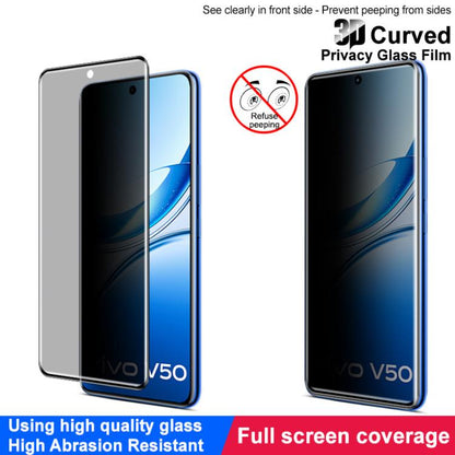 For vivo V50 5G imak 3D Curved Privacy Full Screen Tempered Glass Film - vivo Tempered Glass by imak | Online Shopping UK | buy2fix