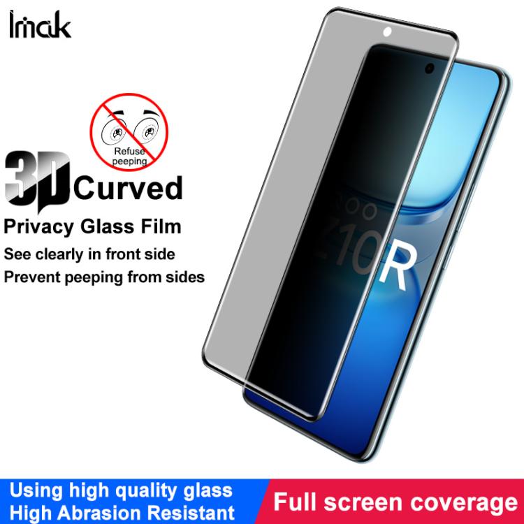 For vivo iQOO Z10R 5G Global imak 3D Curved Privacy Full Screen Tempered Glass Film - vivo Tempered Glass by imak | Online Shopping UK | buy2fix