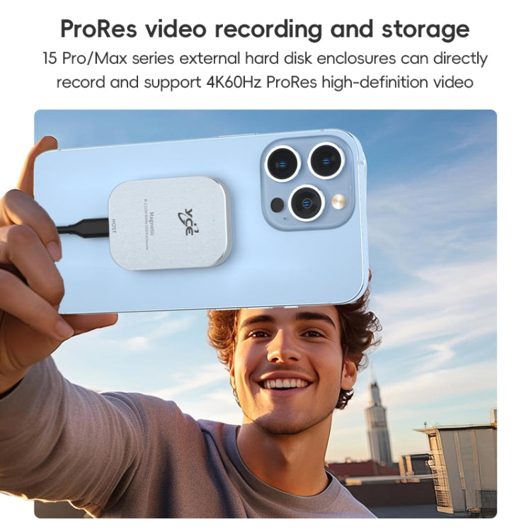 YCE-V195B USB-C / Type-C Female to M.2 NVMe SSD Magnetic Hard Drive Enclosure(Grey) by buy2fix