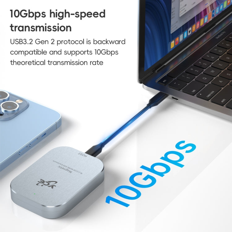 YCE-V195B USB-C / Type-C Female to M.2 NVMe SSD Magnetic Hard Drive Enclosure(Grey) by buy2fix