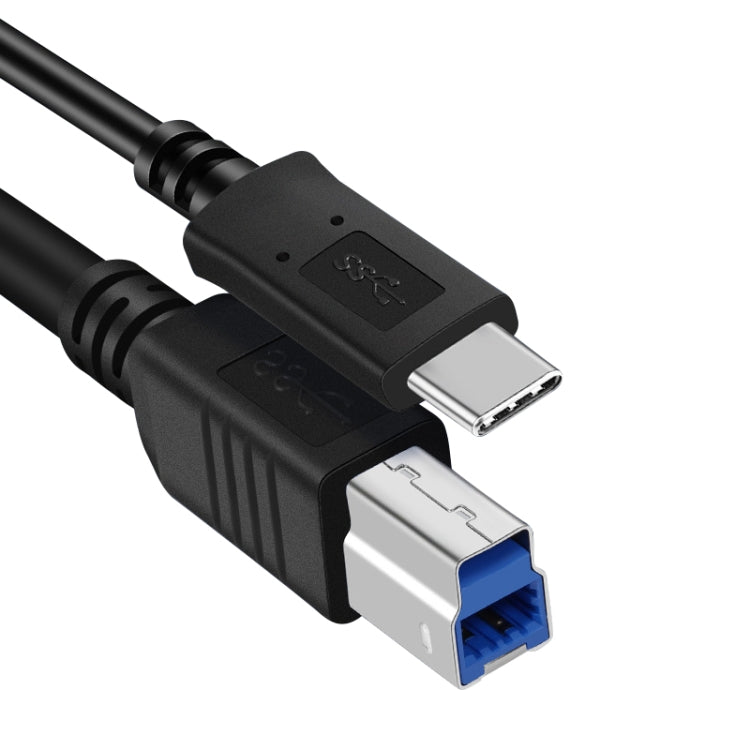 USB-C / Type-C3.1 to USB3.0 Male Square Port Printer Extension Data Cable, Length:1m(Black) by buy2fix