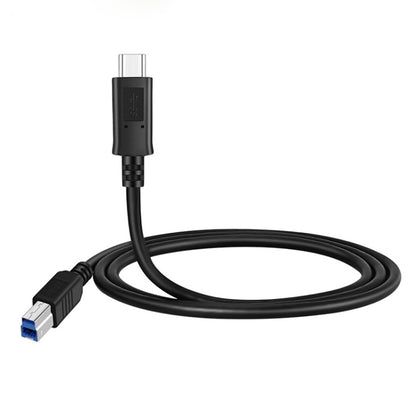 USB-C / Type-C3.1 to USB3.0 Male Square Port Printer Extension Data Cable, Length:1m(Black) by buy2fix