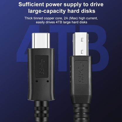 USB-C / Type-C3.1 to USB3.0 Male Square Port Printer Extension Data Cable, Length:1m(Black) by buy2fix