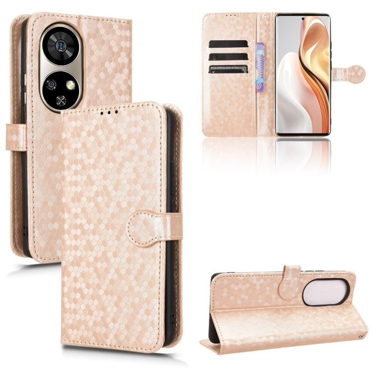 For Ulefone Note 17 Pro Honeycomb Dot Texture Leather Phone Case(Gold) by buy2fix