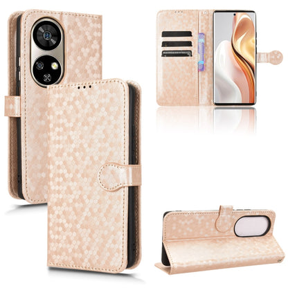 For Ulefone Note 17 Pro Honeycomb Dot Texture Leather Phone Case(Gold) by buy2fix