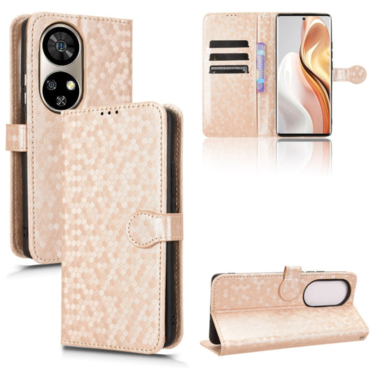 For Ulefone Note 17 Pro Honeycomb Dot Texture Leather Phone Case(Gold) by buy2fix