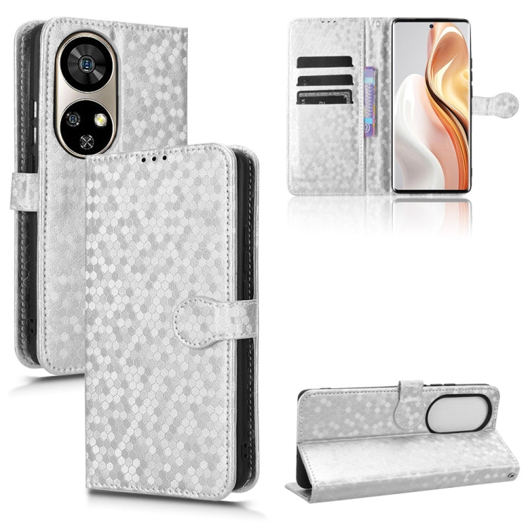 For Ulefone Note 17 Pro Honeycomb Dot Texture Leather Phone Case(Silver) by buy2fix
