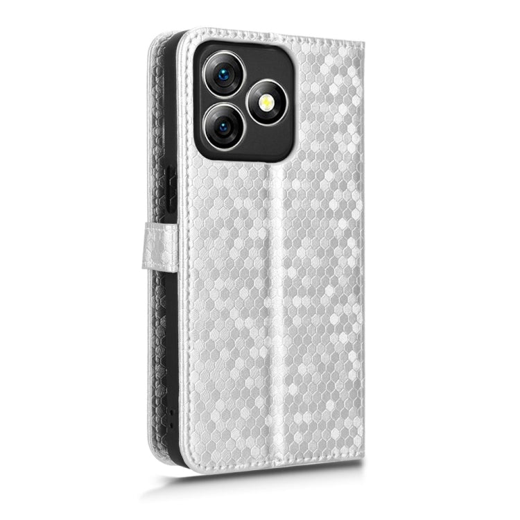 For Ulefone Note 18 Ultra Honeycomb Dot Texture Leather Phone Case(Silver) by buy2fix