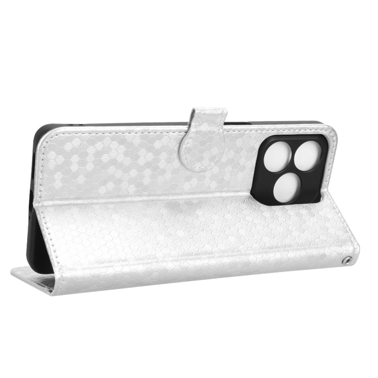 For Ulefone Note 18 Ultra Honeycomb Dot Texture Leather Phone Case(Silver) by buy2fix