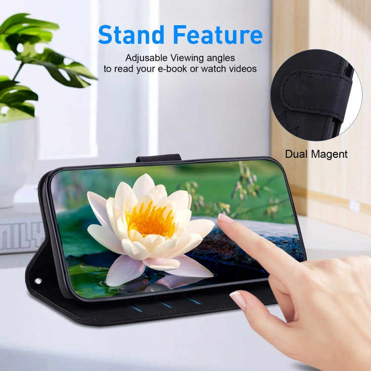 For Google Pixel 9 Pro Lotus Embossed Leather Phone Case(Black) by buy2fix