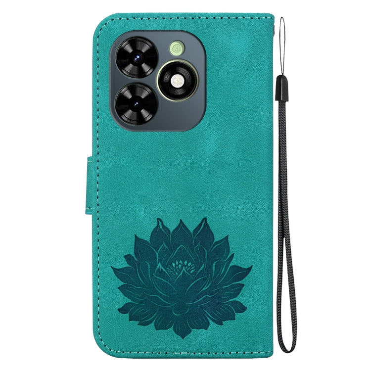 For Tecno Spark G0 2024 / Spark 20 Lotus Embossed Leather Phone Case(Green) by buy2fix