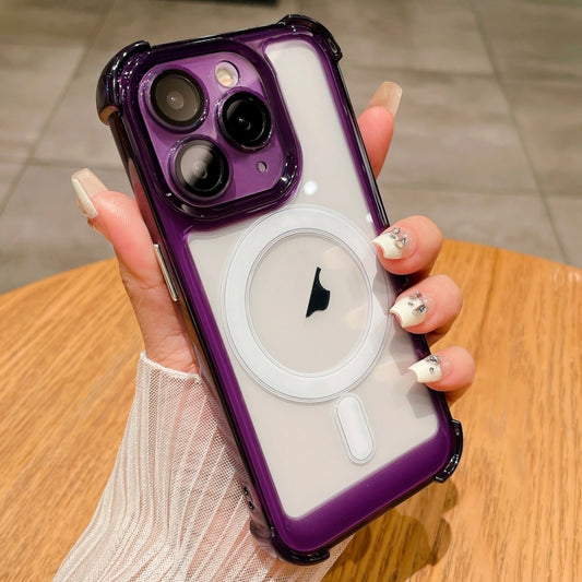 For iPhone 11 Pro Max Clear Acrylic + TPU MagSafe Magnetic Phone Case(Purple) by buy2fix