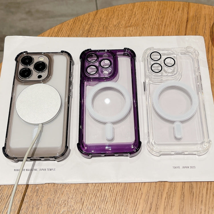 For iPhone 11 Clear Acrylic + TPU MagSafe Magnetic Phone Case(Purple) by buy2fix