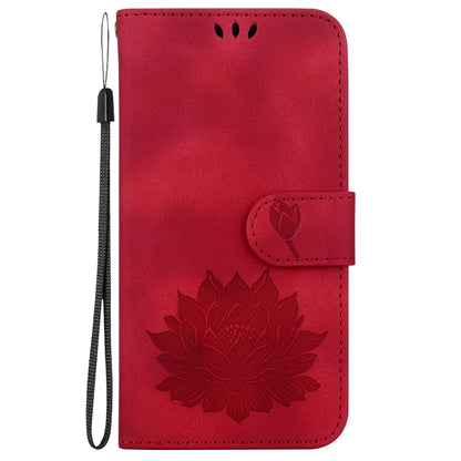 For Redmi K70 / K70 Pro Lotus Embossed Leather Phone Case(Red) - Xiaomi Cases by buy2fix | Online Shopping UK | buy2fix