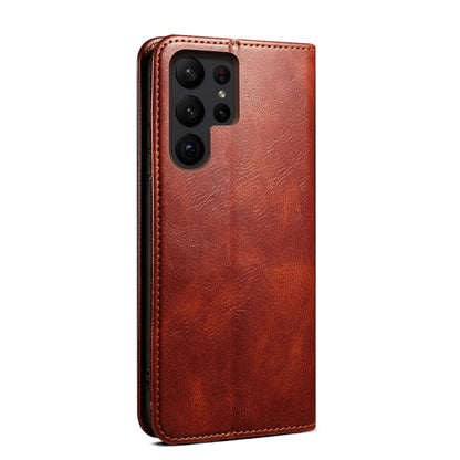 For Samsung Galaxy S25 Ultra 5G Oil Wax Crazy Horse Texture Leather Phone Case(Brown) by buy2fix