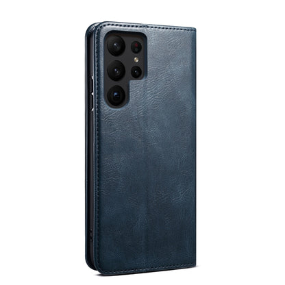 For Samsung Galaxy S25 Ultra 5G Oil Wax Crazy Horse Texture Leather Phone Case(Blue) by buy2fix