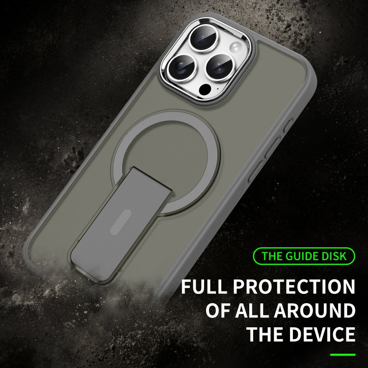 For iPhone 12 / 12 Pro Acrylic Hybrid TPU MagSafe Holder Phone Case(Black) by buy2fix