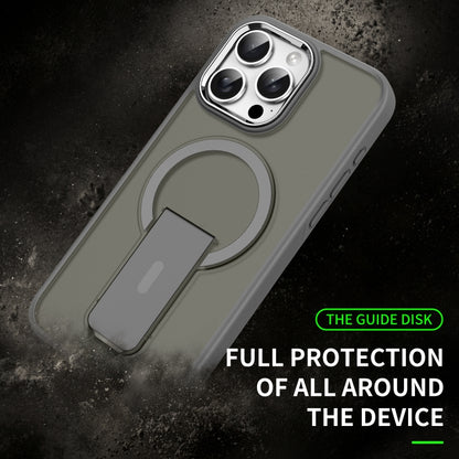 For iPhone 16 Acrylic Hybrid TPU MagSafe Holder Phone Case(Lavender Purple) by buy2fix