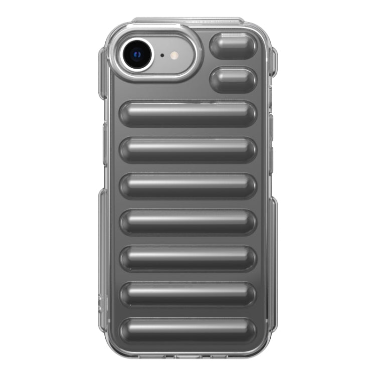 For iPhone 16e Capsule Series Candy Color TPU Phone Case(Transparent Grey) by buy2fix
