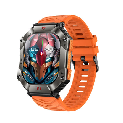 KR80 2.0 inch BT5.1 IP67 Sport Smart Watch, Support Bluetooth Call / Sleep / Blood Oxygen / Heart Rate / Blood Pressure Health Monitor(Black+Orange) by buy2fix
