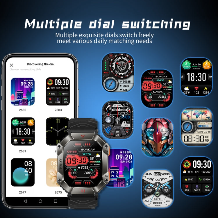 KR80 2.0 inch BT5.1 IP67 Sport Smart Watch, Support Bluetooth Call / Sleep / Blood Oxygen / Heart Rate / Blood Pressure Health Monitor(Black+Orange) by buy2fix