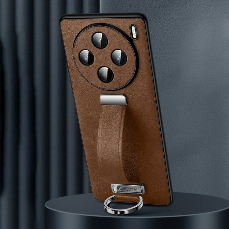For vivo X100 SULADA PC + Leather Texture Skin Feel Shockproof Phone Case(Brown) by SULADA