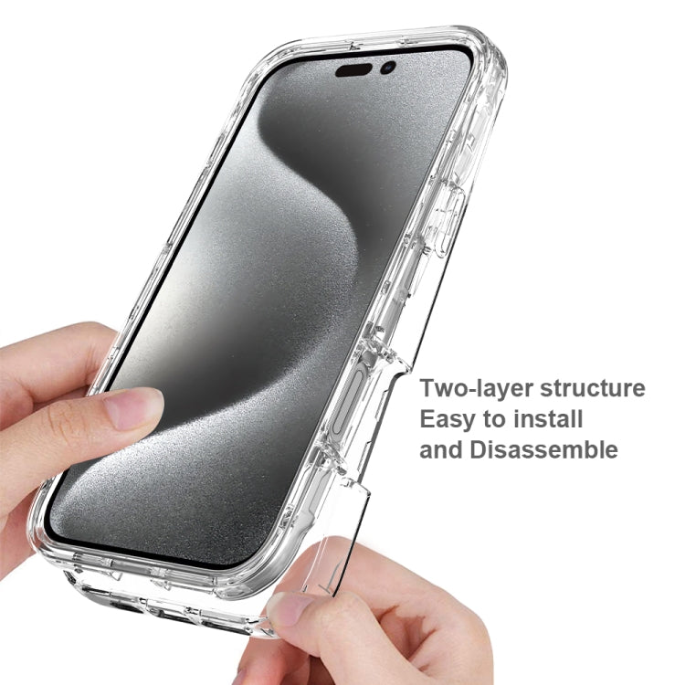 For iPhone 16 Pro Max Clear TPU Hybrid PC Shockproof Phone Case(Transparent) by buy2fix