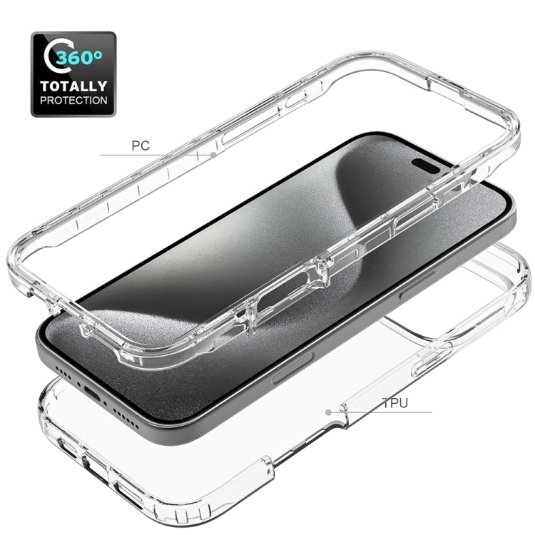 For iPhone 16 Pro Max Clear TPU Hybrid PC Shockproof Phone Case(Transparent) by buy2fix