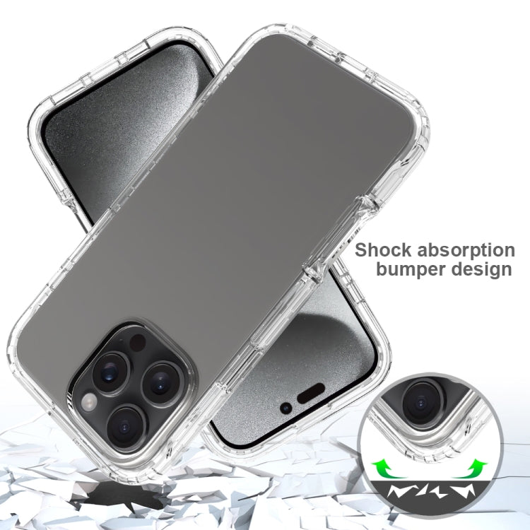 For iPhone 16 Pro Max Clear TPU Hybrid PC Shockproof Phone Case(Transparent) by buy2fix