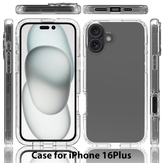 For iPhone 16 Plus Clear TPU Hybrid PC Shockproof Phone Case(Transparent) - iPhone 16 Plus Cases by buy2fix | Online Shopping UK | buy2fix