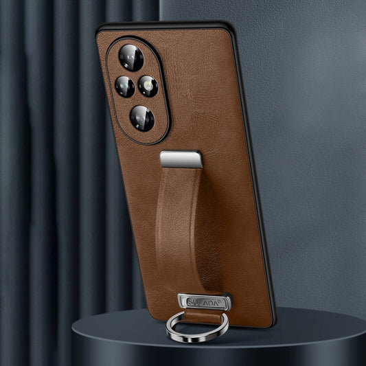 For Honor 200 Pro SULADA PC Hybrid Leather Texture Skin Feel Shockproof Phone Case(Brown) - Honor Cases by SULADA | Online Shopping UK | buy2fix