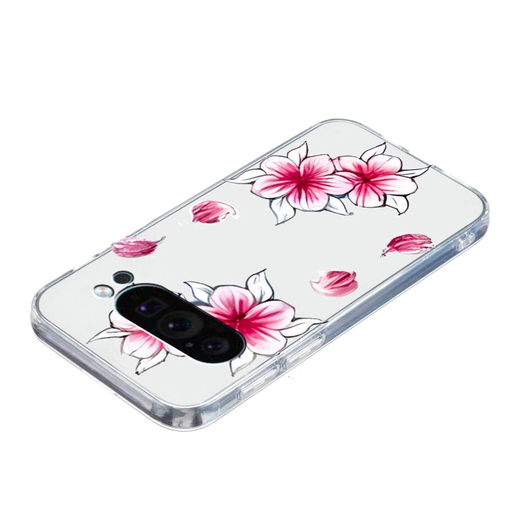 For Google Pixel 9 Colored Drawing Pattern Transparent TPU Phone Case(Sakura) by buy2fix
